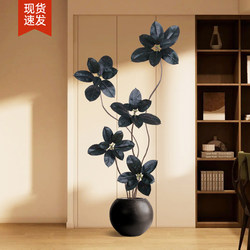 Artificial Green Plant Rubber Tree Large Potted Floor-Standing Decoration High-End Light Luxury Indoor Sofa Side Faux Plant