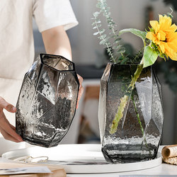 High-end Nordic creative glass vase hydroponic flowers lily sunflower flower arrangement living room table decoration ornaments