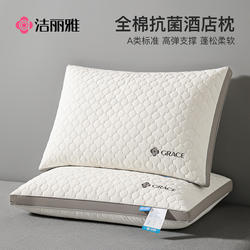 Jialiya Class a All-Cotton Antibacterial Pillow, Cervical Spine Protection, Sleep Aid, Hotel Pillow Core, Neck Protection, Adult Pillow Core, Pair a