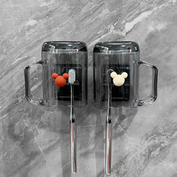 Violent Bear Mouthwash Set Electric Toothbrush Holder Toothbrush Rack Wall-Mounted No-Drill Toothbrush Cup Washing Cup