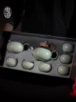 bộ pha trà Dongdao Ru Lò Gốm Kung Fu Trà Nhà Văn Phòng Cao Cấp Ấm Trà Ấm Trà Fuyuan Nửa Bộ Hộp Quà Tặng bộ ấm trà thủy tinh cao cấp Trà sứ