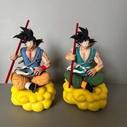 Anime Dragon Ball Merchandise: Goku on Cloud with Staff Figure, Desktop Car Ornament, Super Saiyan Statue Figurine