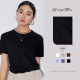 Yingmei is naturally 丨 True silk acetic acid pocket T -shirt loose short -sleeved casual white round neck top summer new
