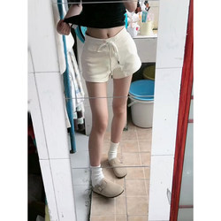 American Style Spicy Girl Casual White Sports Shorts for Women, Summer High-Waisted Straight-Leg Petite Loose A-Line Wide-Leg Hot Pants