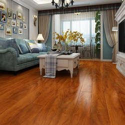 Retro Glossy High-Gloss Diamond Surface Reinforced Composite Wood Flooring for Home Use, Environmentally Friendly, Wear-Resistant, Waterproof, Suitable for Underfloor Heating, 12mm