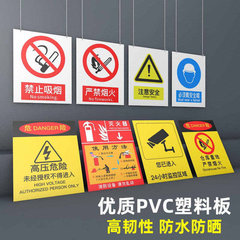 Safety Signage Labels for Fire Warning Signs in Construction Sites and ...