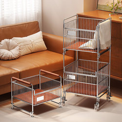 Used Laundry Basket Cart Storage Rack for Home Use, Double-Layer Dirty Clothes Basket, Bathroom Mobile Clothes Sorting Storage Bin