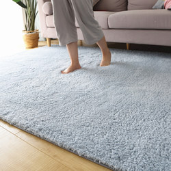 Simple and Comfortable Cotton Velvet Carpet for Bedroom and Living Room, Thickened Floor Mat, Bedside Bay Window Mat, Nordic Solid Color Full-Cover Long-Haired Carpet