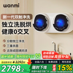 Mini Automatic Washing Machine for Underwear and Socks, Wall-Mounted, Dual-Tub, Compact, for Lazy People