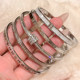 Silver titanium steel bracelet women's high-end zircon ring bracelet hand jewelry silver bracelet bracelet string bracelet new style