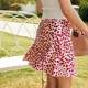 LilyRose Wild Rose Love Printed Satin Skirt Short Skirt Umbrella Skirt Sexy Slit Band Fishtail Skirt