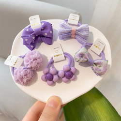 Korean Cute Children's Hair Ties, Stylish Bow Hair Accessories That Don'T Damage Hair, Small Elastic Hair Bands for Girls