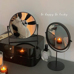 High-Quality ins Style Small Mirror, Makeup Mirror, Desktop Standable Mirror for Students, Home Use, Desktop Dressing Mirror, Dormitory Single-Sided Mirror