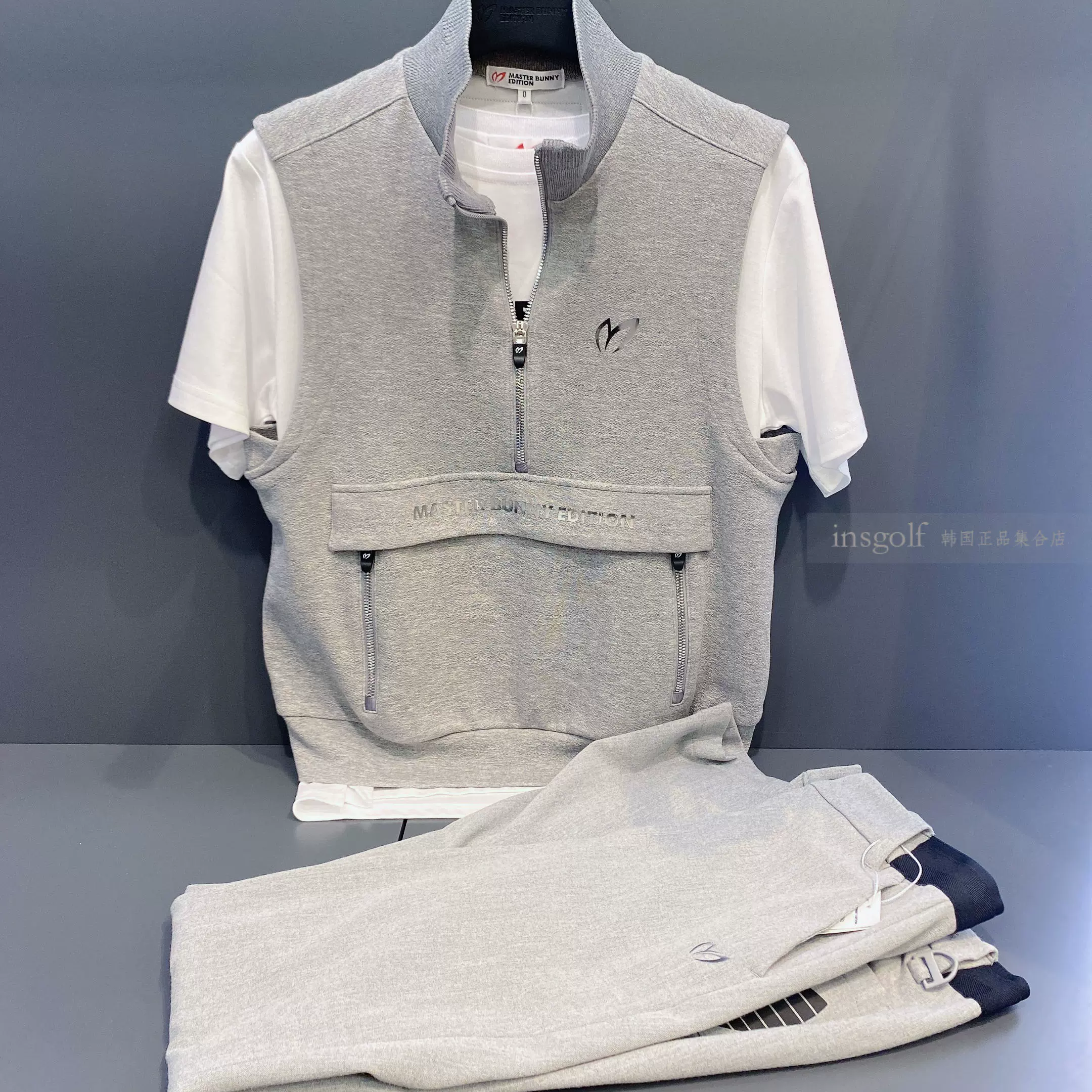 Master Bunny Edition户外高尔夫球服套装无袖马甲短袖上衣休闲裤-Taobao