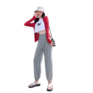 Gray Sports Pants Woman Loose Gets Leisure Pants Summer Thin Harun Model Lantern Lantern Lantern