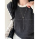 Korean silver sugar cube titanium steel pull-out necklace for women, unique design, autumn and winter long sweater chain, fashionable and versatile accessory