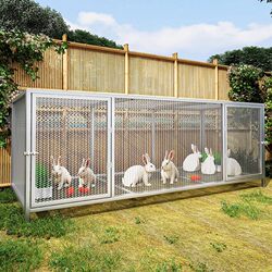 Extra-Large Rabbit Cage for Home Use, Outdoor Breeding, Specialized Rabbit Cage with Reinforced Wire Mesh, Suitable for Chickens, Ducks, Guinea Pigs, and Pigeons