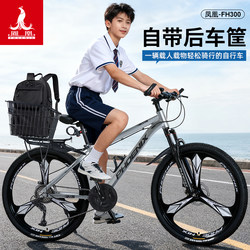 Phoenix Fh300 Mountain Bike for Teenagers Aged 12-18, Suitable for Both Male and Female Students, with Oil Disc Brakes and Rear Basket