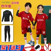 Đồng phục bóng đá trẻ em dài tay bộ đồ mùa thu đông ấm áp bốn món đồng phục đội huấn luyện trò chơi bóng đá học sinh cho bé trai và bé gái