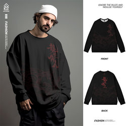 2025 new national fashion long-sleeved sweatshirt for men, loose