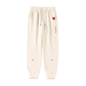 
Charles Peach Heart Love Embroidered Pants Men's Spring and Autumn 2025 New Loose Casual Foot Sports Pants