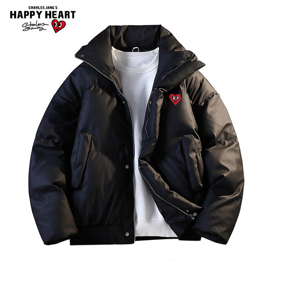 
Charles heart thickened stand collar men's and women's cotton coat winter loose new warm bread couple's cotton coat jacket