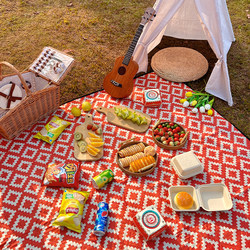 Outdoor Camping Picnic Mat Red Dopamine Ultrasonic Waterproof and Moisture-Proof Mat Beach Mat Lawn Spring Outing Mat