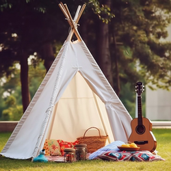 Outdoor Camping White Indian Tent Birthday Decoration Children's Indoor Boys and Girls Playhouse Picnic Activities