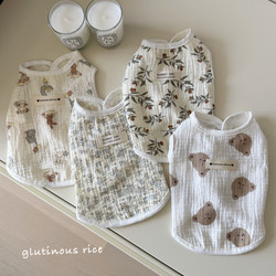 Summer Dog Clothes Cute Thin Pastoral Style Cat Sling Pet Puppy Vest Yorkshire Terrier Teddy Bichon