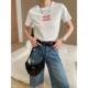 
Sinan Niche Design Sense American Fun Red Haircard Printed Round Neck Slim Short Sleeve T-shirt SN7377