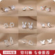 ACC ear piercing ear studs for women 999 sterling silver 2025 new popular earrings ear bone nails without taking off ear decorations when sleeping
