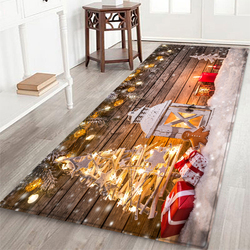 Christmas Wood Grain Thickened Home Carpet Living Room Kitchen Bathroom Entrance Corridor Floor Mat Machine Washable And Customized According To Picture