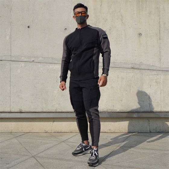 Irontrap color sports jacket Men's autumn and winter self -cultivation coach jacket training fitness running jacket top
