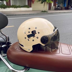 
Little black dog new national standard 3C electric car helmet cute cartoon safety helmet women's breathable sun protection motorcycle hat trend