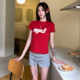 Xishi Chaoshe AGXS summer slim foam logo slim sweet spicy sweet cool stretch American top short-sleeved T-shirt