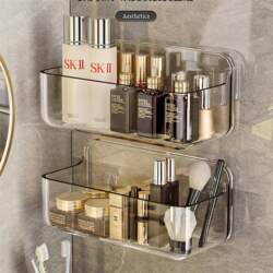 Bathroom Storage Rack, No-Drill Wall-Mounted Washroom Shelf for Bathroom, Balcony, and Toilet Storage