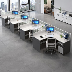 Staff Desk and Chair Combination Simple Modern Office Desk 6-Person Partition Employee Screen Deck Desk