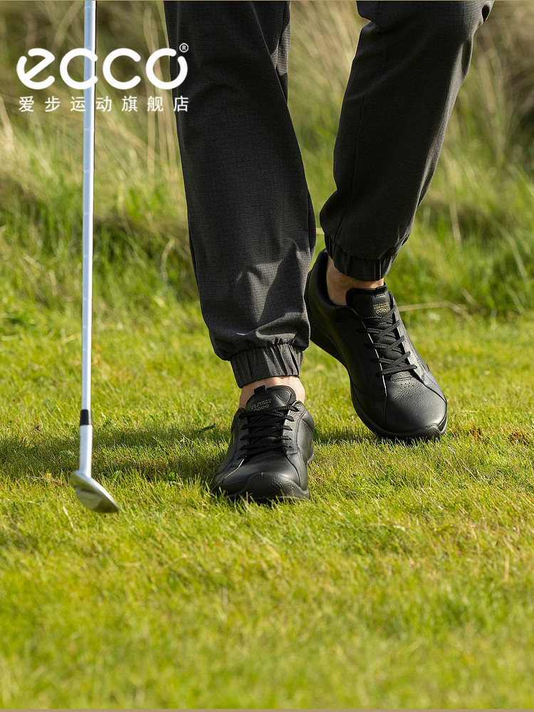 Sepatu Golf Pria Ecco Kulit Ringan, Model Rendah 131654