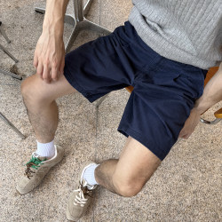 NickTian semi-elastic washed denim shorts