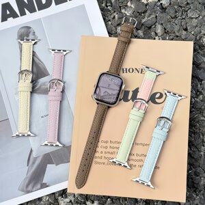 
Suitable for Apple S11 watch iwatch10 watch strap applewatch9 leather s8 creative litchi pattern S7 women's model S7 autumn and winter se3 fashion S10 generation smart s6 sports s5 high-end accessories