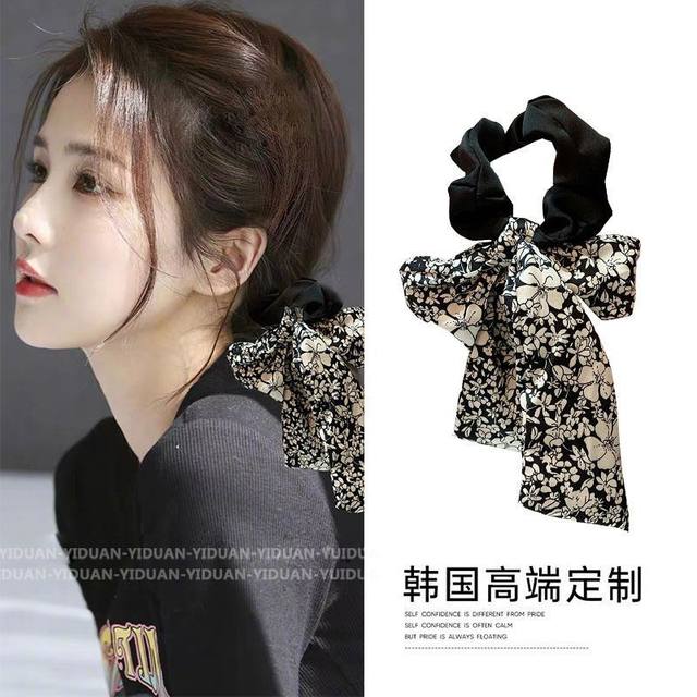 Bow hair accessories, simple and high-end low ponytail, new hairband, headband, girl's hair rope, streamer, large intestine hair ring