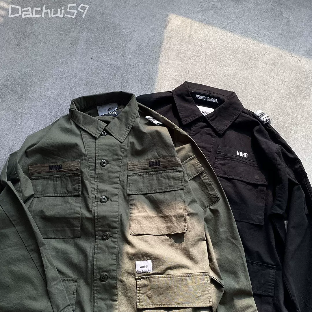 WTAPS 20SS聯名NBHD骨頭印花四袋夾克襯衫工裝外套軍事潮瀧澤伸介-Taobao