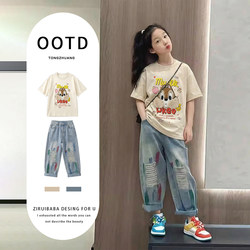 Girls' Super Cute T-Shirt Short Sleeve Summer 2026 New Style Children's Super Cute Korean Style Top for Girls Big Kids Summer Wear