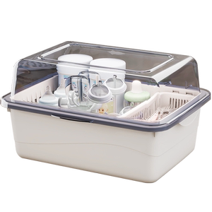 Baby Bottle Storage Box Baby Supplies Dust-proof Drain Rack Baby Tableware Toys Newborn Food Storage Box