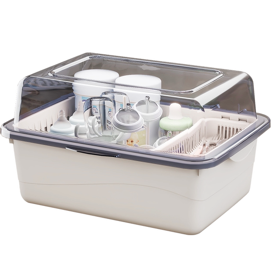 Baby Bottle Storage Box Baby Supplies Dust-proof Drain Rack Baby Tableware Toys Newborn Food Storage Box