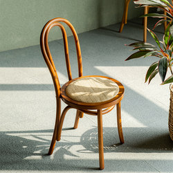 Affordable cherry wood rattan Japanese dining chair