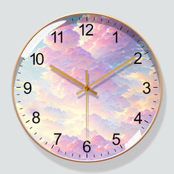 Simple Cloud Clock, Creative Clock, Wall Clock for Living Room, Home Use, No-Drill, Silent Wall Clock, Light Luxury, Elegant Radio-Controlled Clock