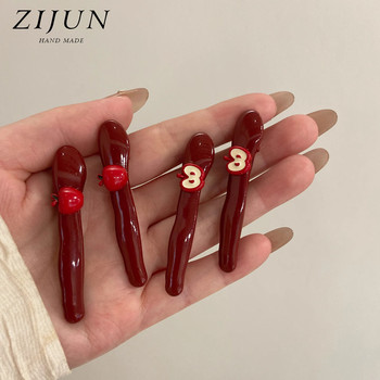 Korean cute little apple bangs hair clip for girls children's hairpin Encore red high-value side duckbill clip