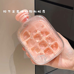 Cup for Outdoor Use, Portable Summer Plastic Water Bottle, Two-In-One Ice Cup, Ice Cube Mold, Beverage Juice Ice-Making Tray