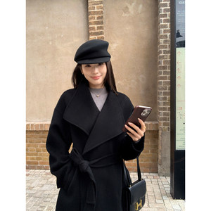 
pusumede Milan Nights, high-end waisted woolen coat, feminine wool double-sided woolen short coat
